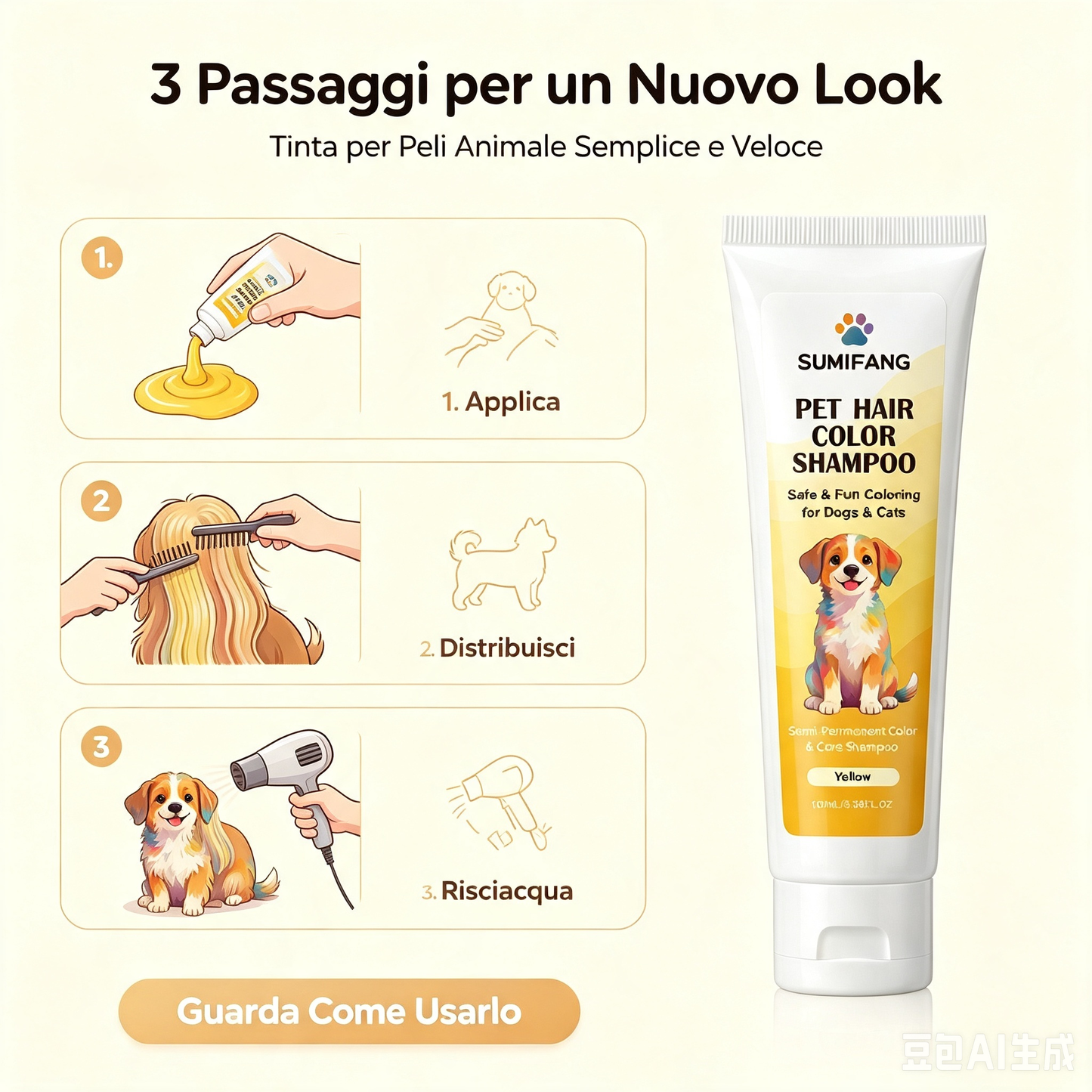 🎺🥳 SALDI CALDI 2026 🥳💞 5.000+ VENDUTI! 🐶🐱❤️ OFFERTA LAMPO: -30% per i primi 300 – Tinta per Peli di Animali Domestici SHOUPIN | Crema Colorante Professionale per Cani e Gatti