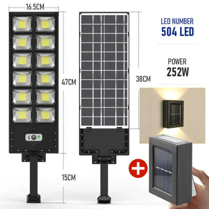 💎 SCONTO DEL 50%! 💎 Sistema di illuminazione a LED solare da 1500 W: super luminoso, senza fili e resistente alle intemperie, con sensore di movimento + telecomando (IP65) ☀️💡