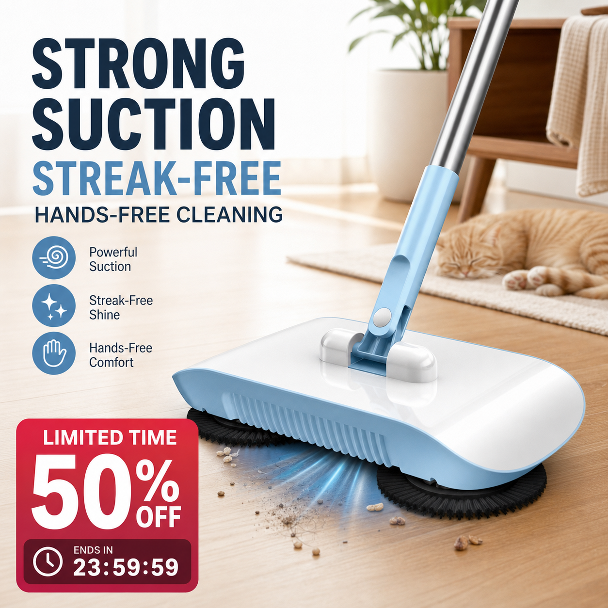 🤖💪 Robot aspirapolvere intelligente con funzione lavaggio e spazzolatura – aspira, lava e spazzola in un solo dispositivo! 🧹🧽✨🏠