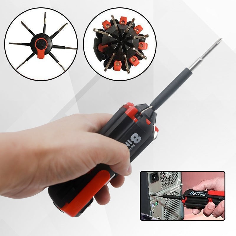 Cacciavite 8 in 1 con torcia a LED