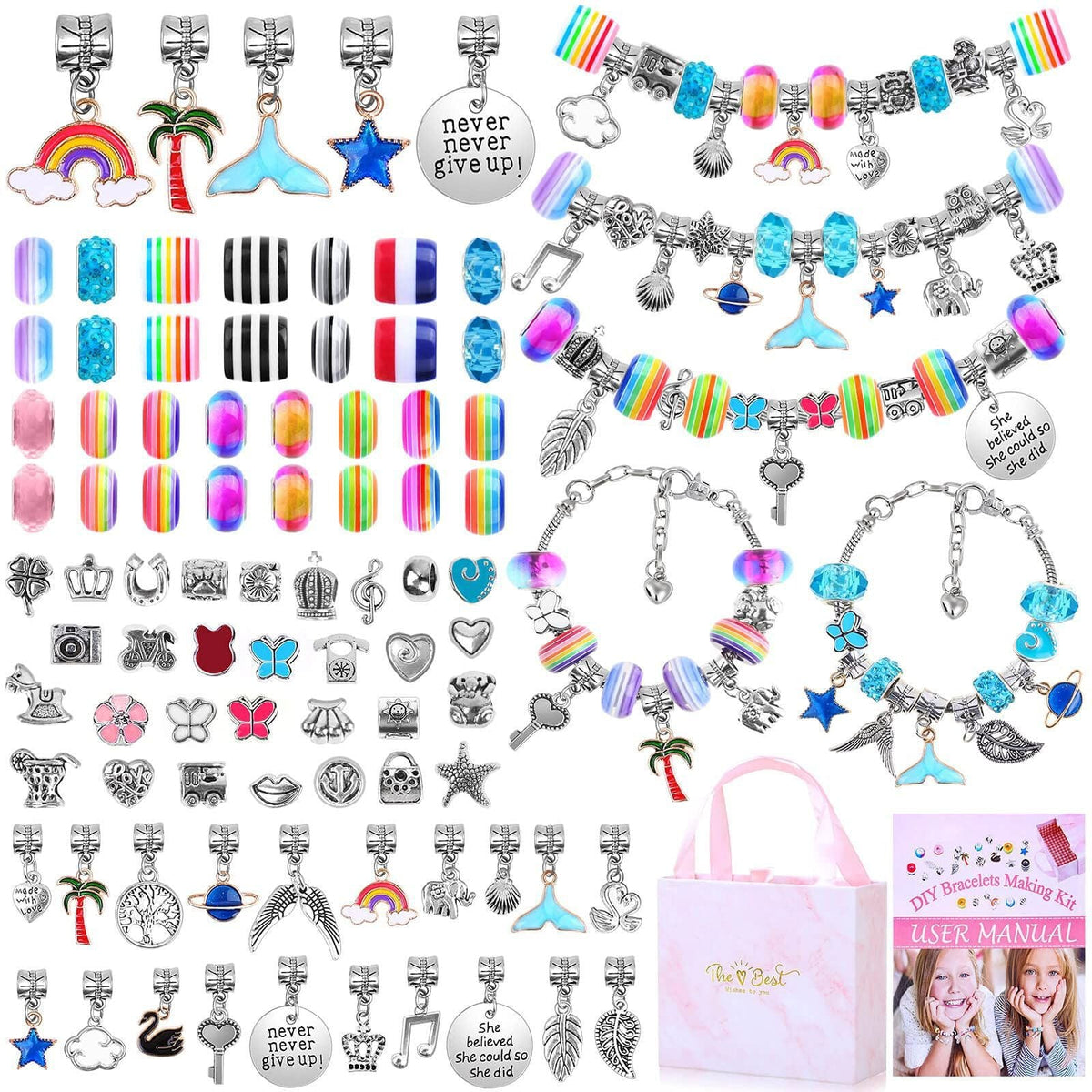 ⏳50% di sconto per un periodo limitato⏰Kit per creare braccialetti con charm | Perline e confezioni regalo💎🎁