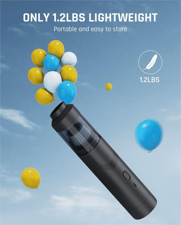 Aspirapolvere per Auto Senza Fili V8 Mate, Alta Potenza 12000Pa, Portatile e Compatto