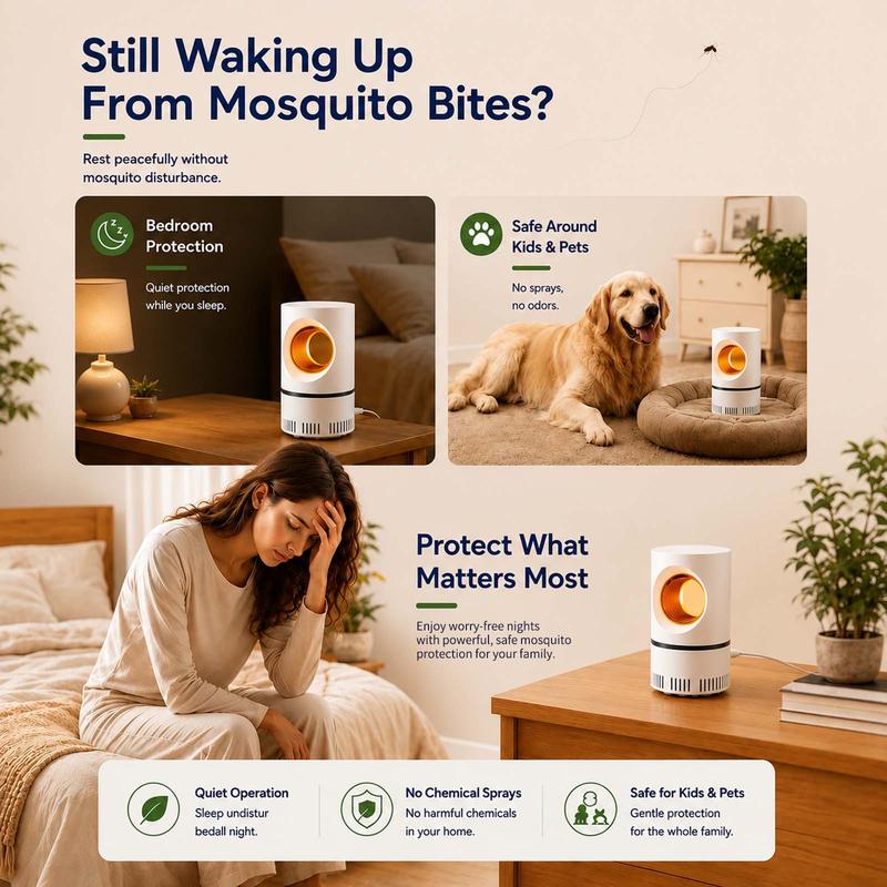 🔥OFFERTA IMPERDIBILE 💥50K+ venduti! 🦟 60% DI SCONTO! Lampada UV Antizanzare – silenziosa, USB, senza sostanze chimiche. 🔇🌙