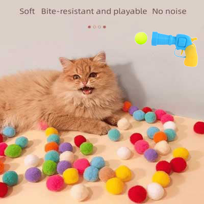 Pistola Lancia Palline di Peluche per Gatti – Gioco Interattivo per Animali Domestici
