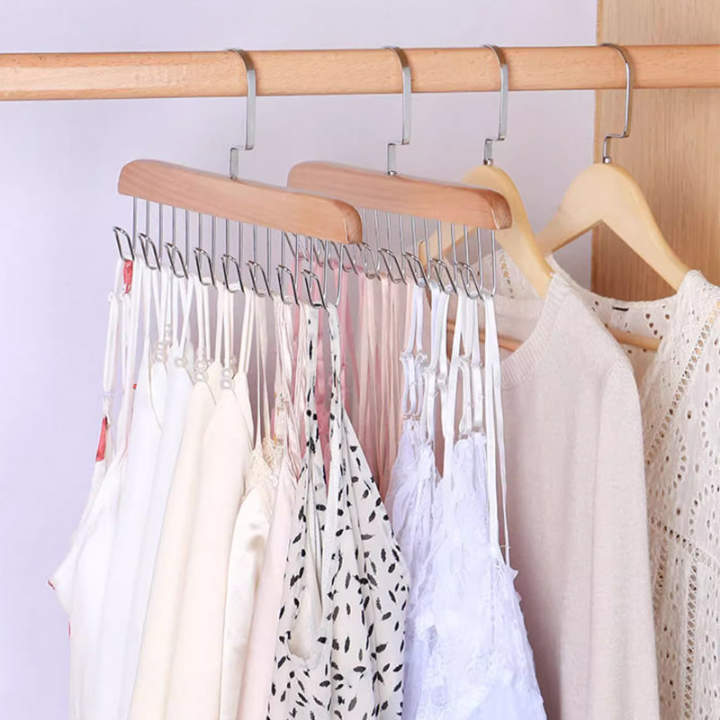 Appendiabiti in Legno per Cinture con 8 Ganci per Armadio