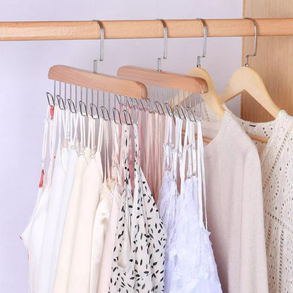 Appendiabiti in Legno per Cinture con 8 Ganci per Armadio