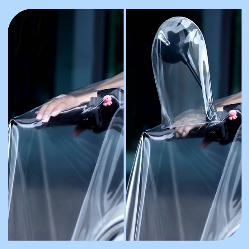 🌧️✨ Impermeabile per scooter elettrico – Dì Addio a Bagnarsi e Visibilità Ridotta! 🚫 Materiale impermeabile resistente, pannello trasparente e protezione dal vento 🛵