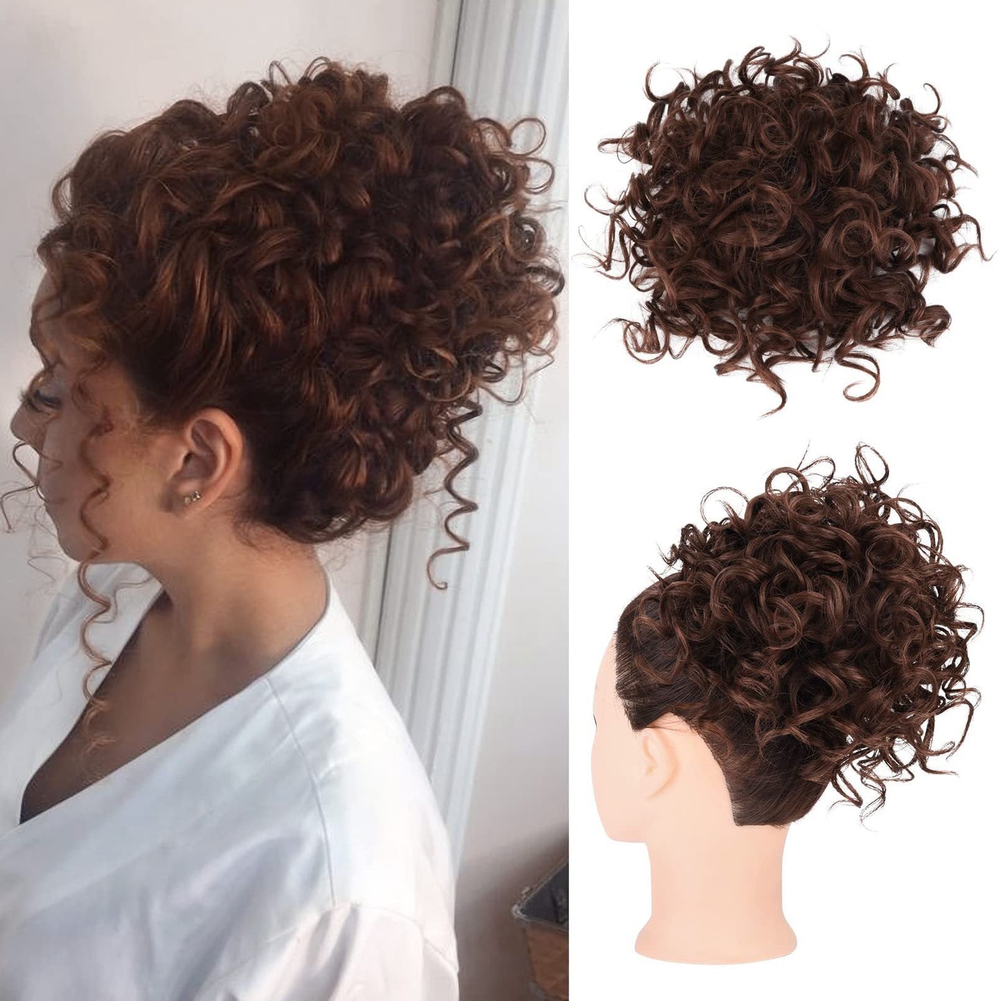 💎Chignon Riccio Corto con Elastico a Coulisse✨