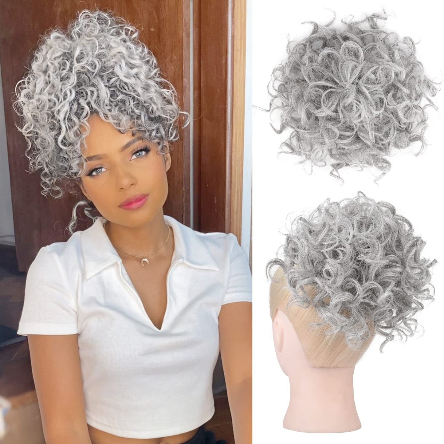 💎Chignon Riccio Corto con Elastico a Coulisse✨