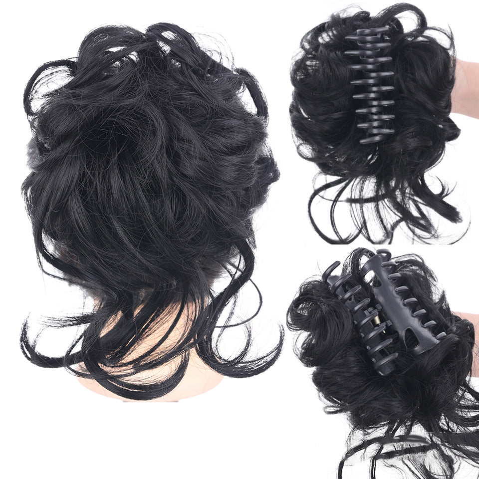 Posticcio per capelli raccolti in uno chignon disordinato, posticcio per capelli ricci e mossi raccolti in una coda di cavallo da indossare tutti i giorni