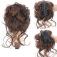 Posticcio per capelli raccolti in uno chignon disordinato, posticcio per capelli ricci e mossi raccolti in una coda di cavallo da indossare tutti i giorni
