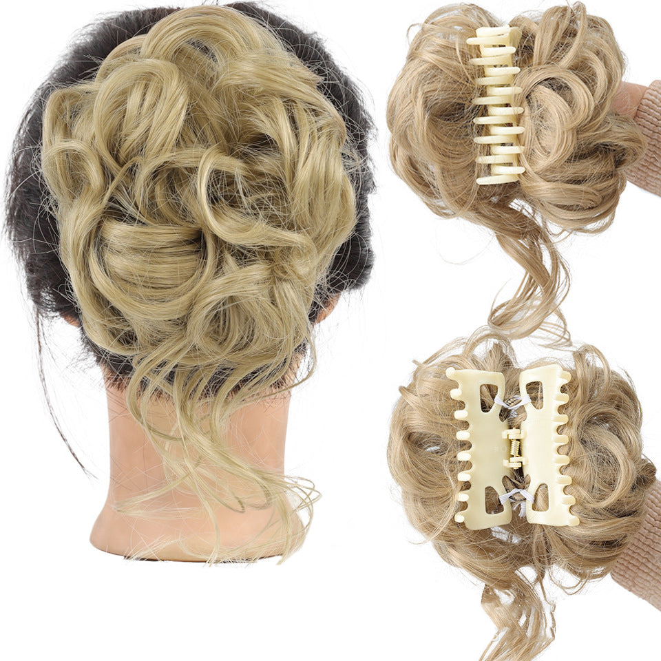 Posticcio per capelli raccolti in uno chignon disordinato, posticcio per capelli ricci e mossi raccolti in una coda di cavallo da indossare tutti i giorni