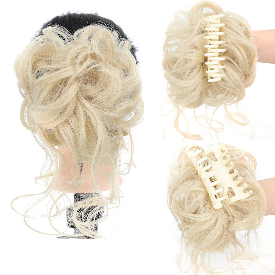 Posticcio per capelli raccolti in uno chignon disordinato, posticcio per capelli ricci e mossi raccolti in una coda di cavallo da indossare tutti i giorni
