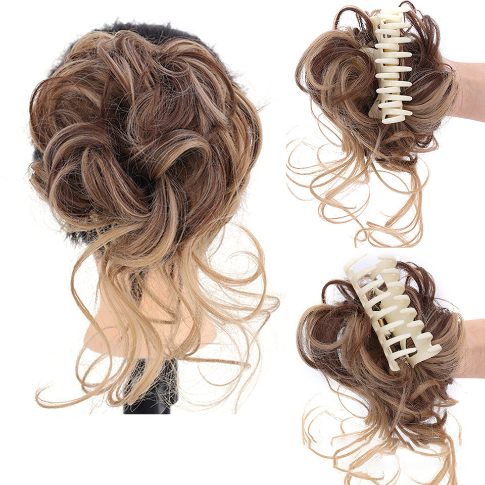 Posticcio per capelli raccolti in uno chignon disordinato, posticcio per capelli ricci e mossi raccolti in una coda di cavallo da indossare tutti i giorni