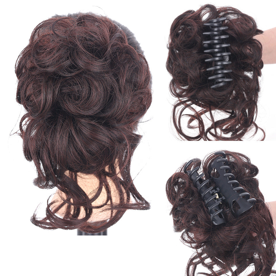 Posticcio per capelli raccolti in uno chignon disordinato, posticcio per capelli ricci e mossi raccolti in una coda di cavallo da indossare tutti i giorni