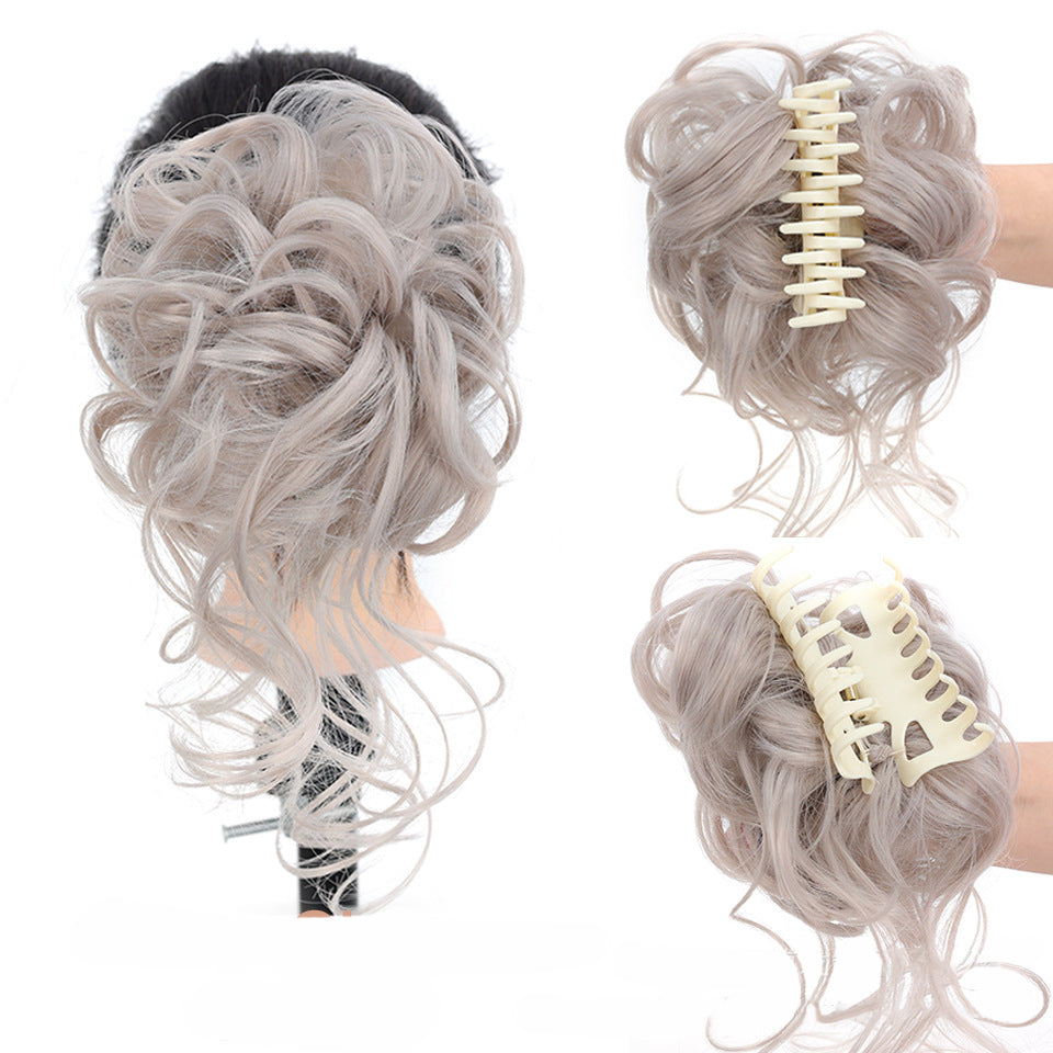Posticcio per capelli raccolti in uno chignon disordinato, posticcio per capelli ricci e mossi raccolti in una coda di cavallo da indossare tutti i giorni