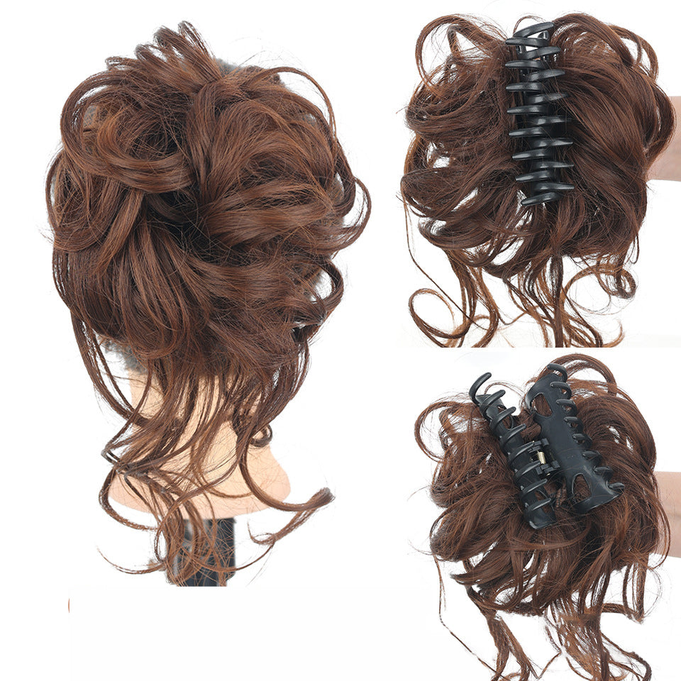 Posticcio per capelli raccolti in uno chignon disordinato, posticcio per capelli ricci e mossi raccolti in una coda di cavallo da indossare tutti i giorni