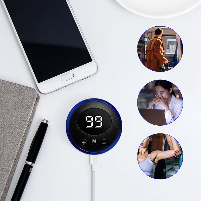 🔥 COMPRA 1, OTTIENI 1 GRATIS! 🔥Massaggiatore Portatile con 8 Modalità e Schermo LCD - Mini Stimolatore Muscolare per il Sollievo dal Dolore