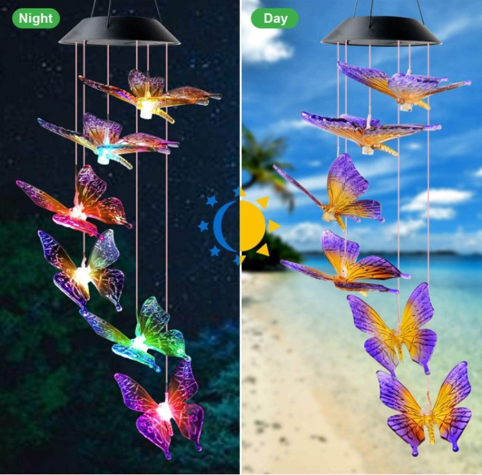 Campanelli eolici con luci a energia solare