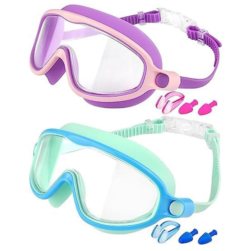 🔥OFFERTA LIMITATA: 50% DI SCONTO!!🏆Il numero 1 nelle vendite🏊‍♀️Occhialini da nuoto per bambini con montatura larga, impermeabili e antiappannamento in HD