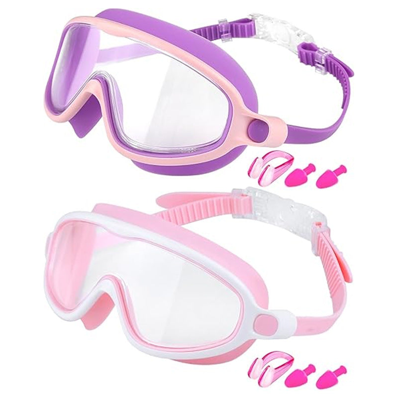 🔥OFFERTA LIMITATA: 50% DI SCONTO!!🏆Il numero 1 nelle vendite🏊‍♀️Occhialini da nuoto per bambini con montatura larga, impermeabili e antiappannamento in HD