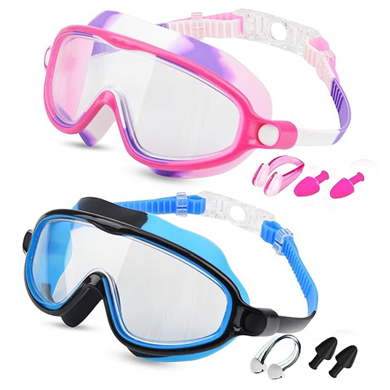 🔥OFFERTA LIMITATA: 50% DI SCONTO!!🏆Il numero 1 nelle vendite🏊‍♀️Occhialini da nuoto per bambini con montatura larga, impermeabili e antiappannamento in HD