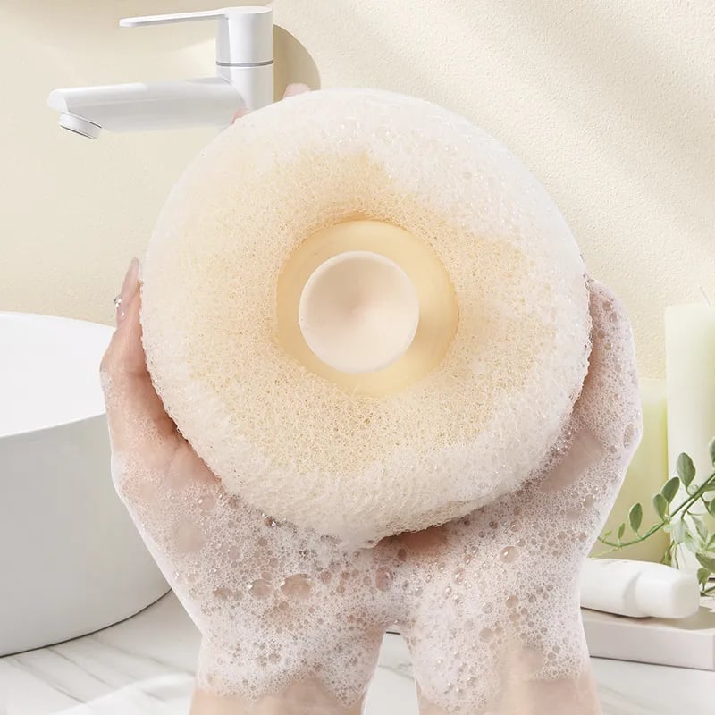 Spugna da bagno a fiore super morbida con ventosa