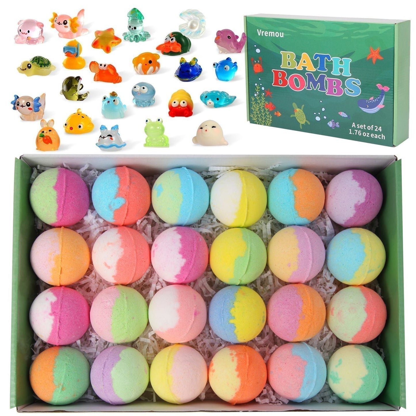 🛁 SCONTO DEL 50% | 🌊 Bombe da bagno a tema oceano | 60 g*12 pezzi, idea regalo divertente e per un bagno schiumoso ✨