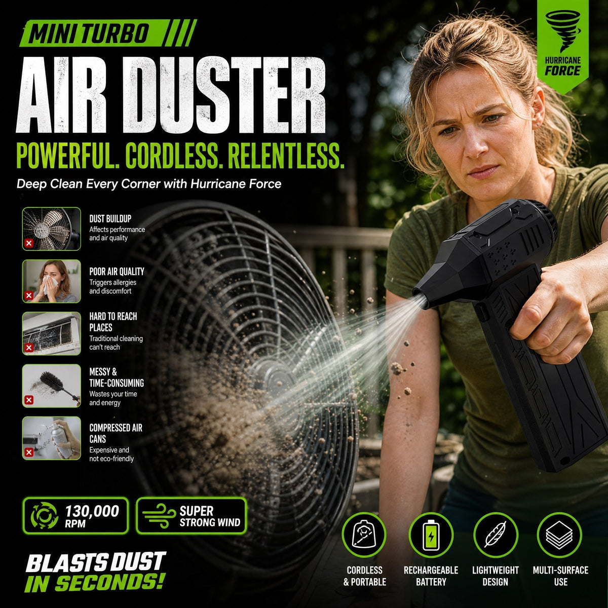 ⏰🔥 OFFERTA LIMITATA: 50% DI SCONTO! 💨 Oltre 50.000 unità vendute! Ventilatore turbo potente, ultraefficiente, compatto e ideale per la casa o l'auto 🚗✨