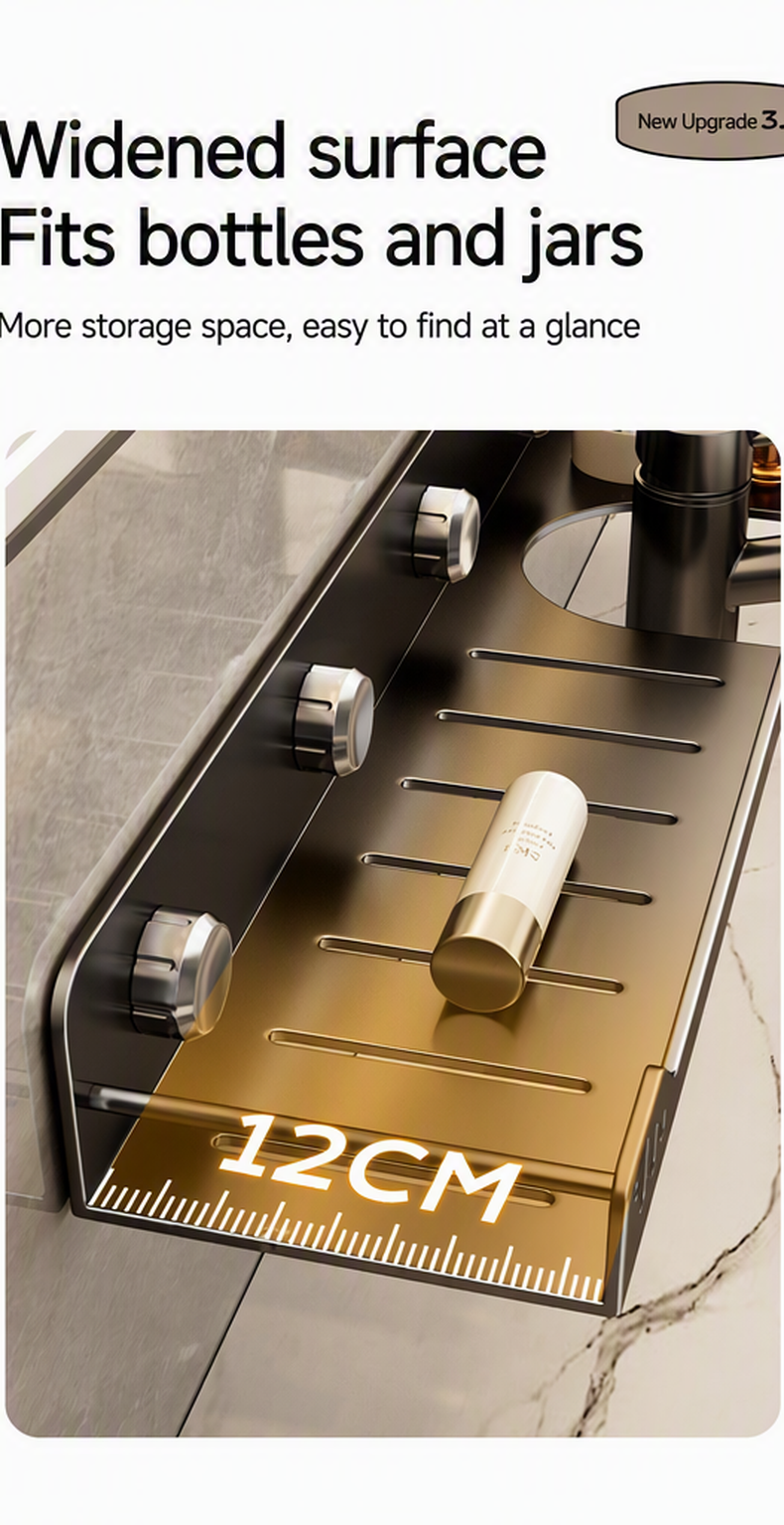 🥳2026 NUOVO ARRIVO🥳💞50K+ VENDUTI!🔥50% DI SCONTO! 🛁🧺 Mensola da Bagno Senza Foratura Montata a Parete — Fissaggio a Manopola Rotante, Tenuta Stabile, Facile Installazione ✨