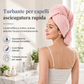 🧖‍♀️Turbante asciugacapelli in microfibra! Asciuga velocemente i capelli, si fissa con elastico!Ideale dopo la doccia, protegge i capelli dal calore dell’asciugacapelli.