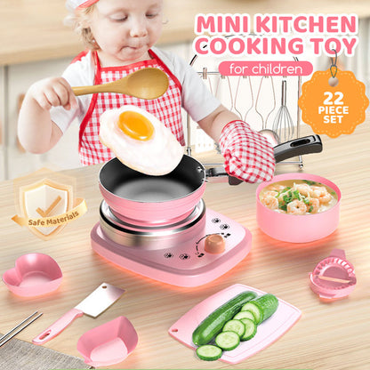 👧🏻 60% DI SCONTO! 🎉 Mini Cucina Giocattolo 22 Pezzi – Effetti Sonori/Luci, Sviluppo Cognitivo & Gioco Realistico 🍳📦