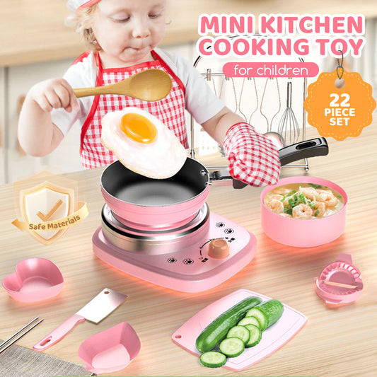 👧🏻 60% DI SCONTO! 🎉 Mini Cucina Giocattolo 22 Pezzi – Effetti Sonori/Luci, Sviluppo Cognitivo & Gioco Realistico 🍳📦