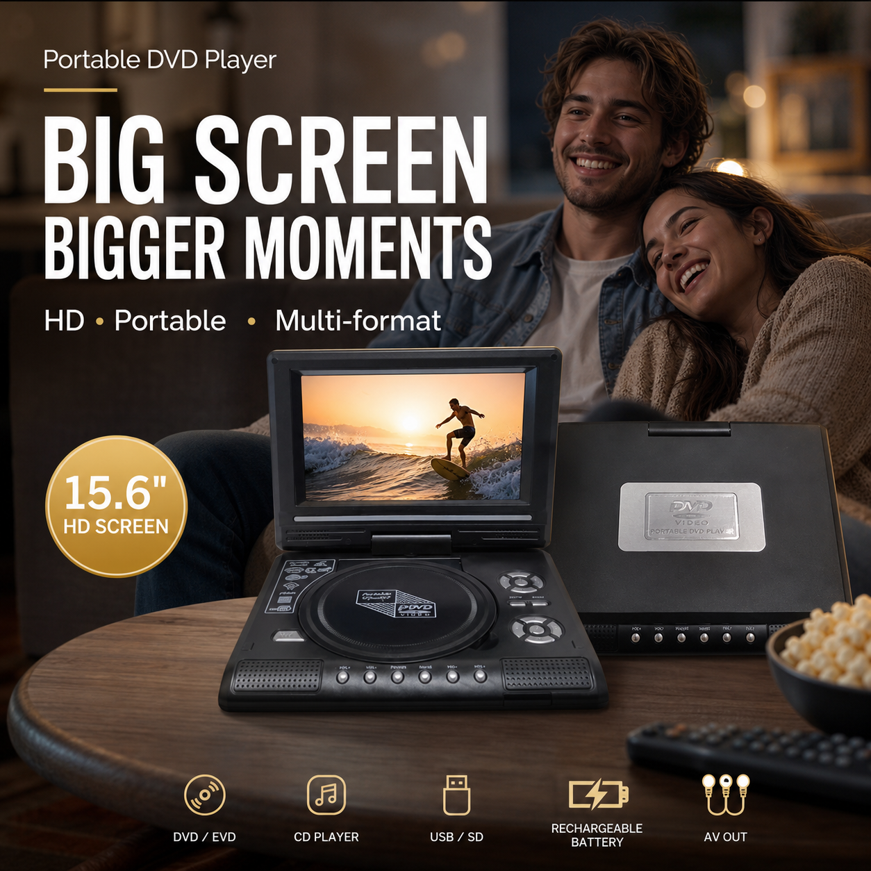 🔥 NOVITÀ 2026: 50% DI SCONTO – Lettore DVD/EVD Portatile HD 7,8" – L'Intrattenimento Definitivo in Viaggio – Grande Schermo HD – Ricaricabile – Riproduce DVD, CD, USB & SD – Perfetto per Casa e Auto 📺🎬✨