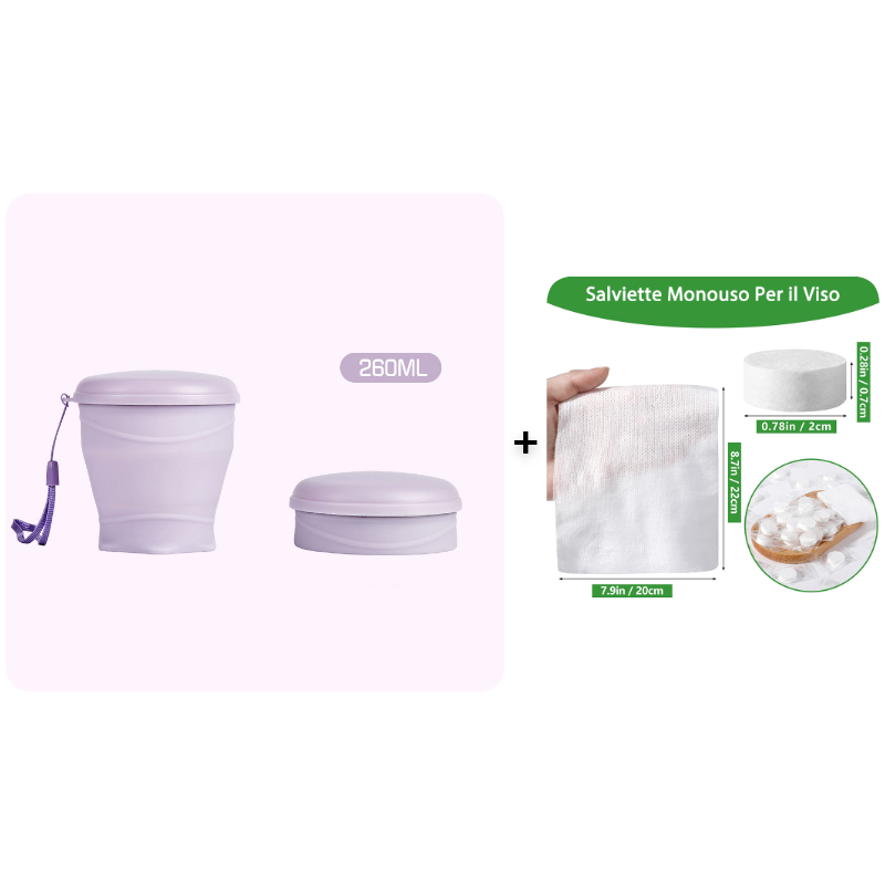 🔥Tazza da viaggio pieghevole in silicone con coperchio