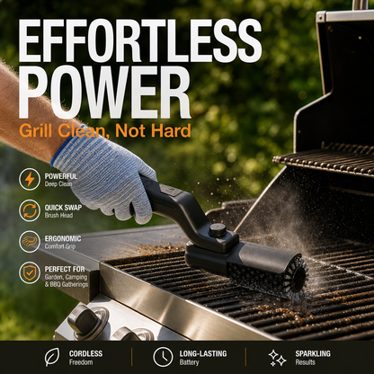 ⚡ Spazzola Elettrica per Barbecue Senza Fili – 50% SCONTO! Pulisci il Grill in Pochi Secondi 🍖