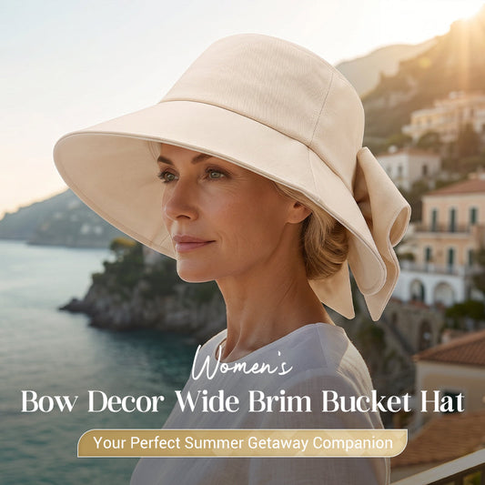 ⌛️OFFERTA LIMITATA 50% DI SCONTO! 👒Saldi Estivi☀️Cappello da Sole con Tesa Larga e Fiocco da Donna