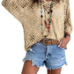 🥰Saldi estivi - 50% di sconto💛Top da donna beige all'uncinetto in stile bohémien con scollo a V