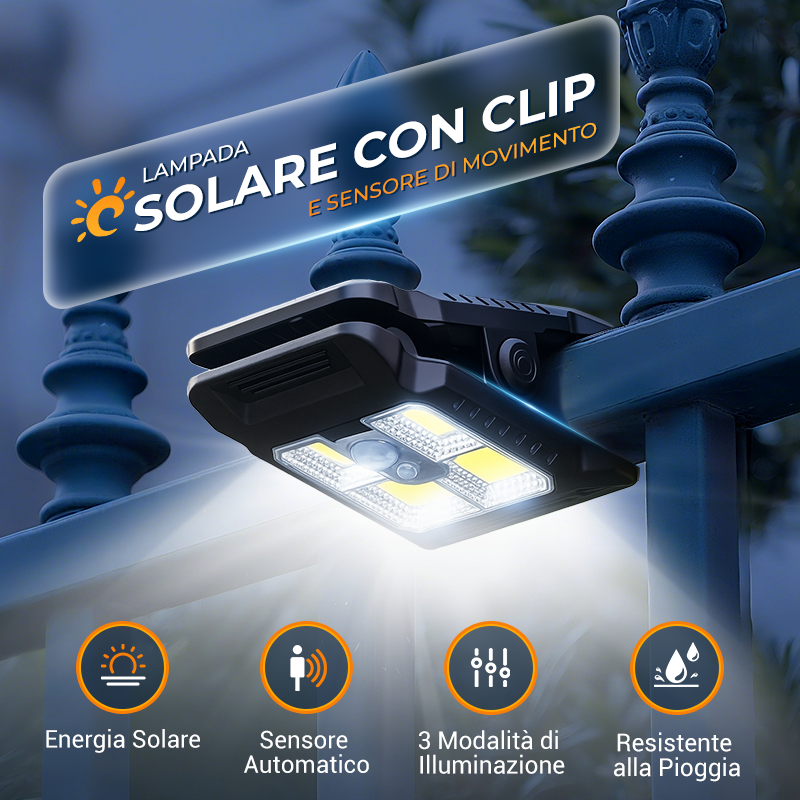 Lampada solare da esterno con sensore di moviment
