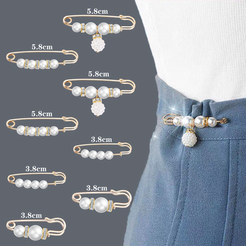 ✨Spille con perle, spille di sicurezza per abiti, pantaloni, gonne, cardigan, colletti, spille con strass e perle finte per donne e ragazze, spille di sicurezza estensibili per pantaloni.
