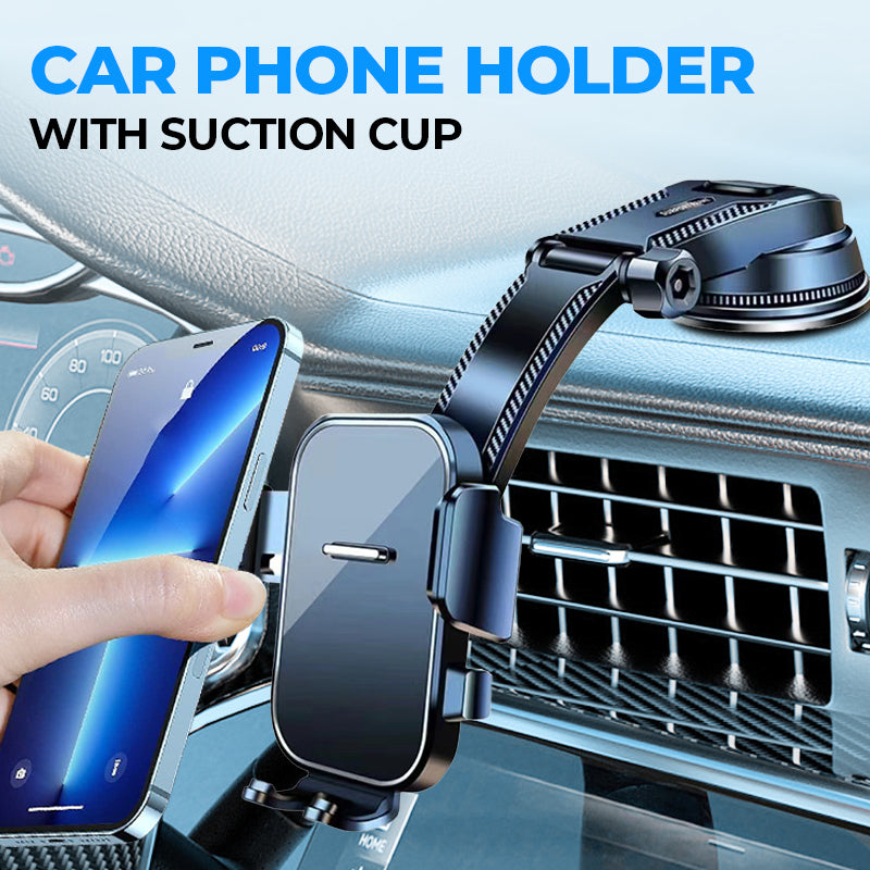 🚗50% OFF NOW! Multifunctional Suction Cup Car Phone Holder, 360° Rotatable Dashboard Windshield Car Phone Mount, Strong Sticky Suction Cell Phone Holder for All Mobile Phones