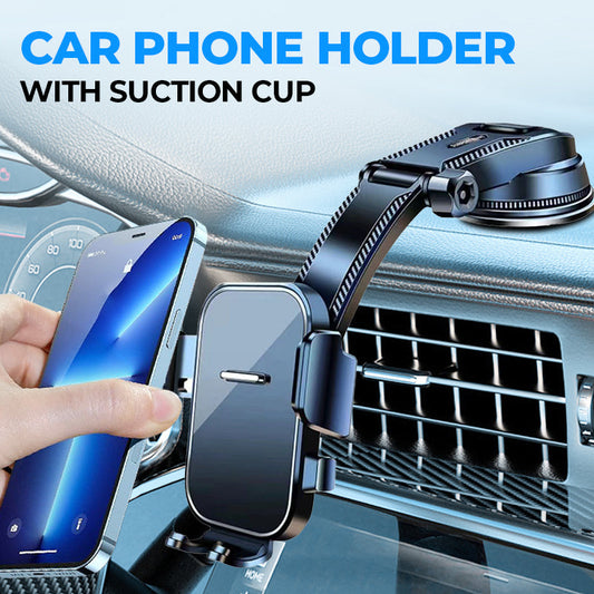 🚗 Supporto Telefono Auto Multifunzione con Ventosa – Rotazione 360°, Fissaggio su Cruscotto e Parabrezza, Compatibile con Tutti gli Smartphone