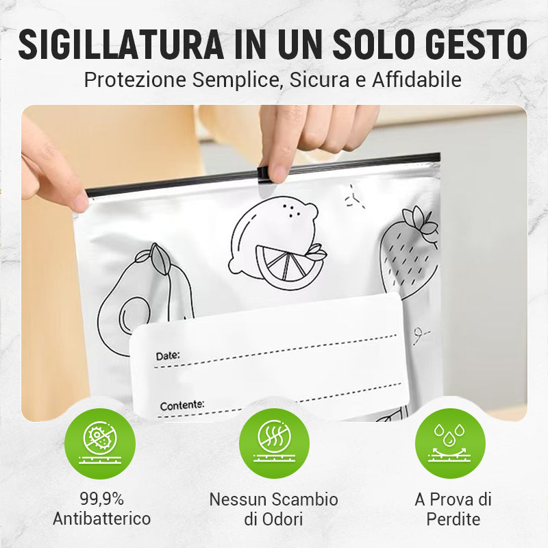 🔥Best seller mondiale🍗 Offerta limitata! Compra 3 e ricevi 2 in omaggio🥦Sacchetti riutilizzabili in alluminio sigillabili per la conservazione degli alimenti
