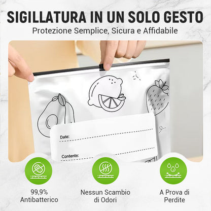 🔥Best seller mondiale🍗 Offerta limitata! Compra 3 e ricevi 2 in omaggio🥦Sacchetti riutilizzabili in alluminio sigillabili per la conservazione degli alimenti