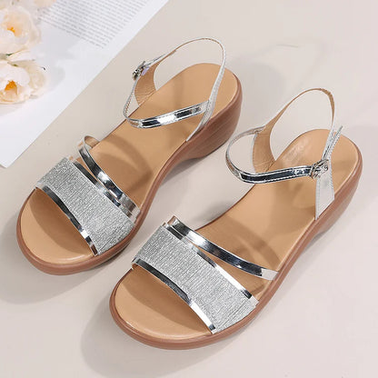 2023 Women Casual High heel Comfy Slip On Sandals