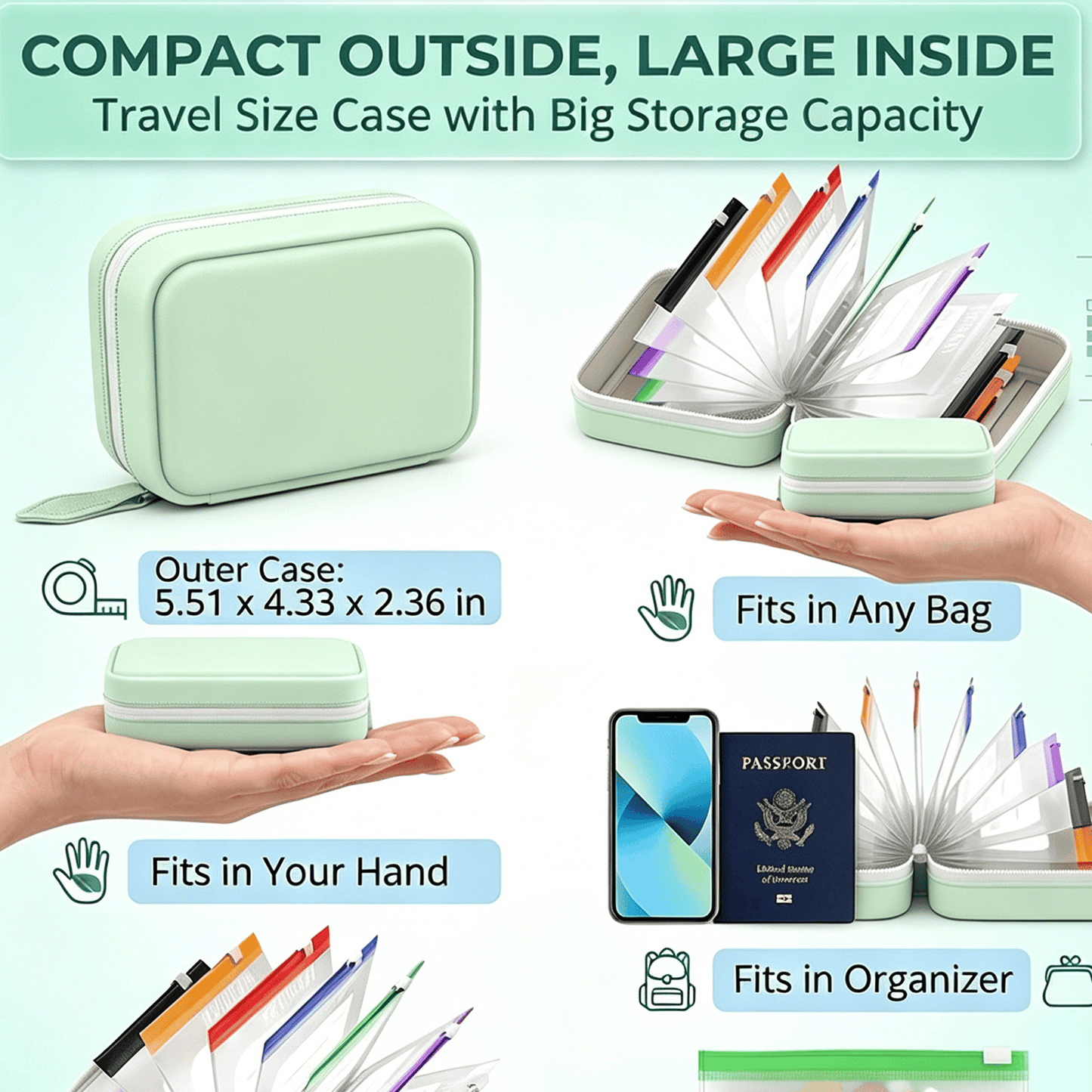 💊 A8 Organizer Impermeabile 14 Bustine Portapillole Codificate a Colori – Custodia da Viaggio Settimanale in Stile Raccoglitore per Pillole, Vitamine e Integratori💊