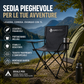 Sedia da Campeggio Pieghevole Portatile con Portabicchiere