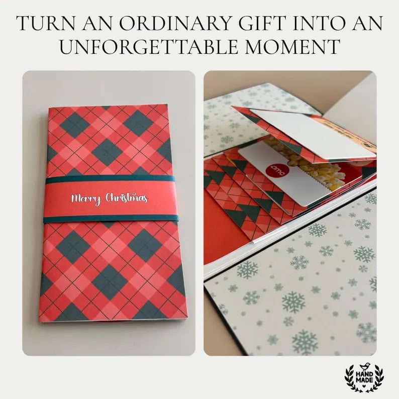 ⏰ Offerta a sorpresa: OGGI COMPRI 1 E NE RICEVI 1 GRATIS!!! 🎄 Oltre 50.000 venduti! 🎁✨ Portacard natalizio a forma di libro - Una sorpresa artigianale per Natale, design festivo e la magia di un regalo fatto col cuore 🎅