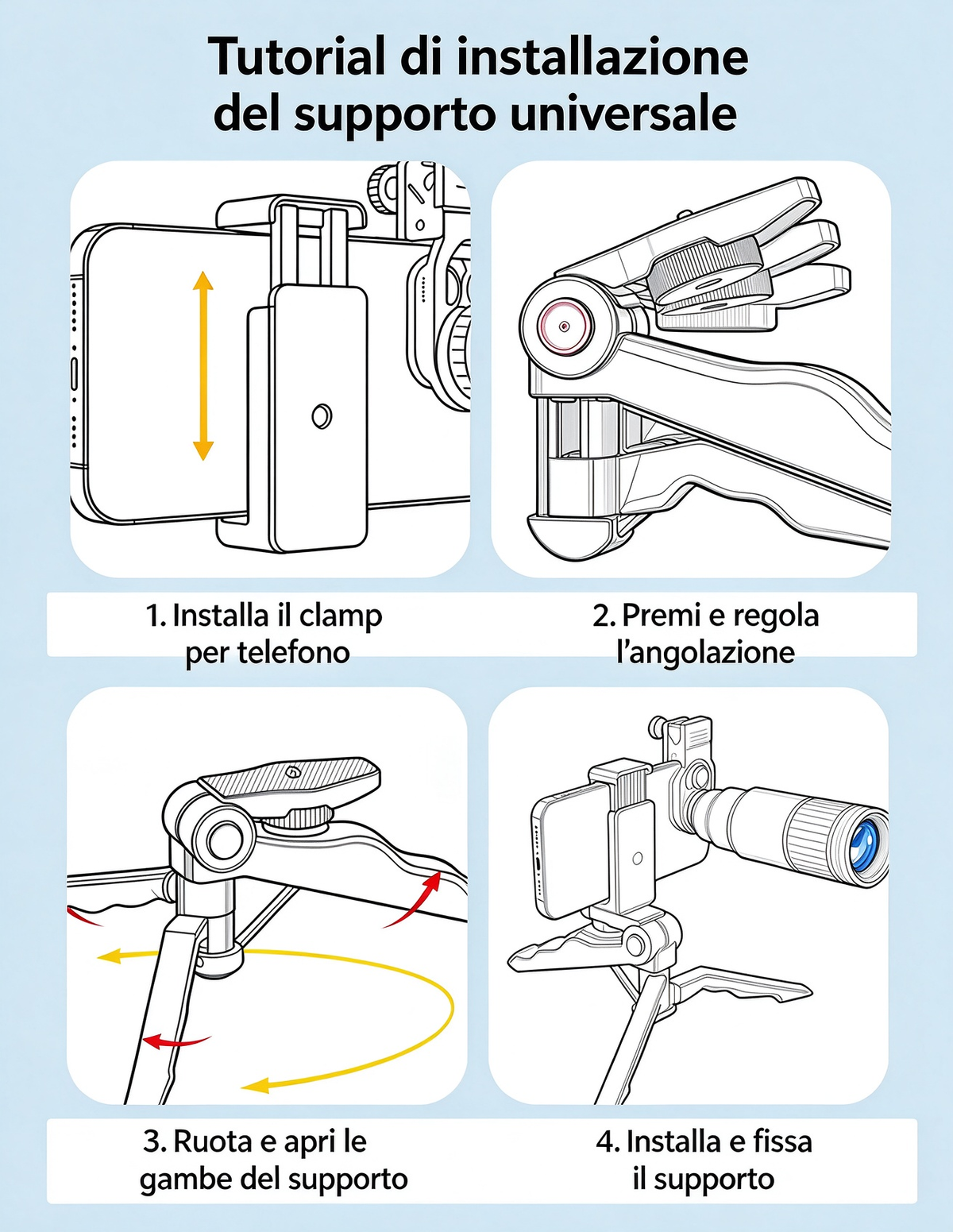🔭✨ Telescopio monoculare per smartphone – Dì Addio alle foto sfocate di oggetti lontani! 🚫 18/32/64X HD, clip universale, ideale concerti e birdwatching 📱