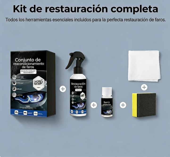 ⏰ Offerta Limitata 50% DI SCONTO! 🚗 Kit Professionale per il Restauro dei Fari Auto – Recupera Lucentezza e Chiarezza Facilmente ✨🔧